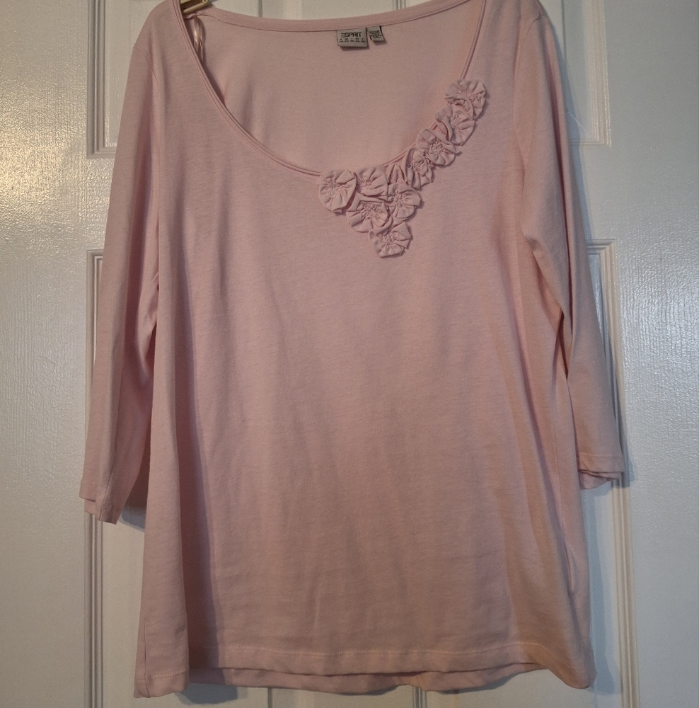 Pink Floral Embellished Top